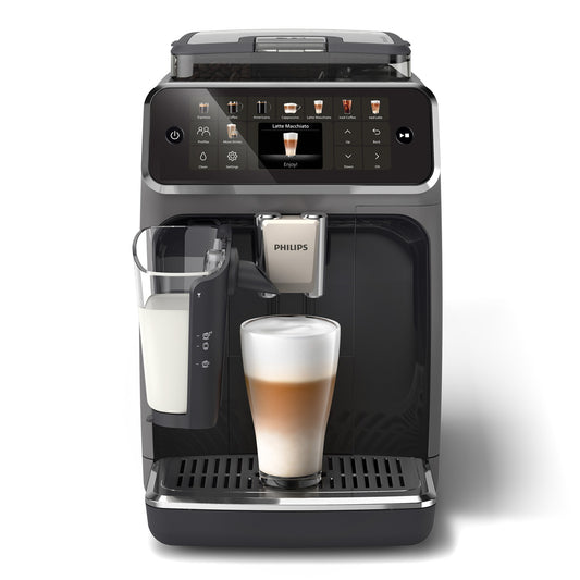Kaffeevollautomat EP5544/50 5500 Series, LatteGo-Milchsystem, SilentBrew Technologie, 20 Kaffeespezialitäten (heiß oder eisgekühlt)-Schwarz Verchromt