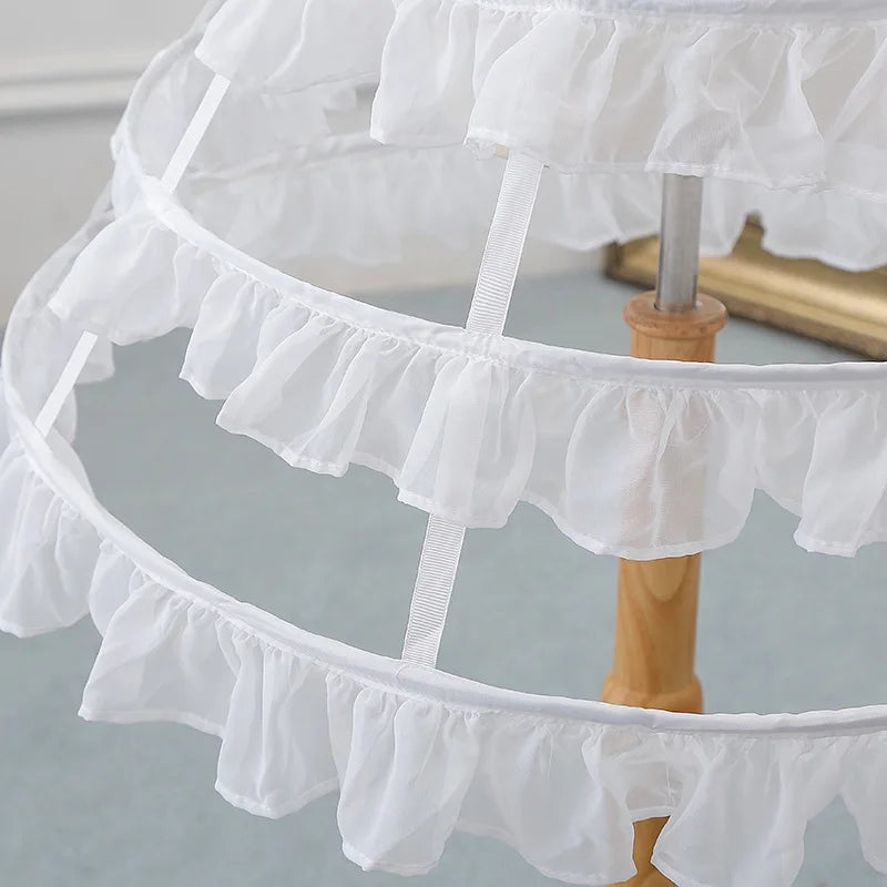 Victorian Dress Pannier Hoop Skirt Bustle Cage Skirt Girls Lolita Fish Bone Cosplay Dress Skirt Petticoat